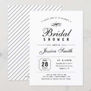Black & White Elegant Bridal Shower Invitation
