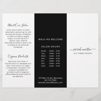 Black White Elegant Business Trifold Brochure