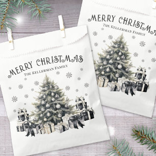 Black White Elegant Christmas Favour Bag