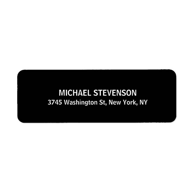 Black White Elegant Classic Adresse de retour Labe (Devant)