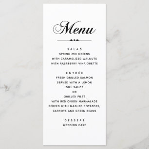 Black & white elegant classic typography wedding menu