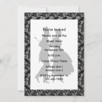 Black White Elegant Couple Silhouettes Party