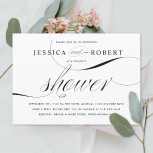Black & White Elegant Couples Shower Invitation