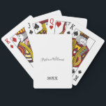 Black White Elegant Custom Name Year Cute Gift Playing Cards<br><div class="desc">Designed with classy,  elegant black and white background and text templates for name!</div>