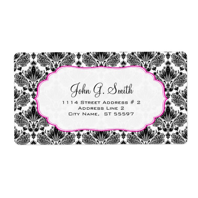 Black & White Elegant Floral Damasks Pattern (Front)