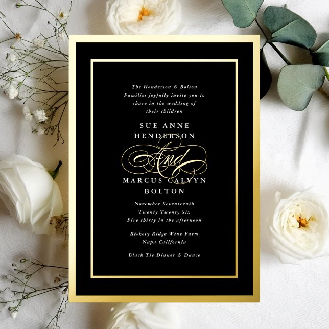 Black & White Elegant Formal Calligraphy Wedding (Creator Uploaded)