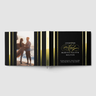Black & White Elegant Formal Calligraphy Wedding Guest Book