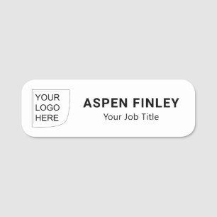 Black & White Elegant Logo Name Tag