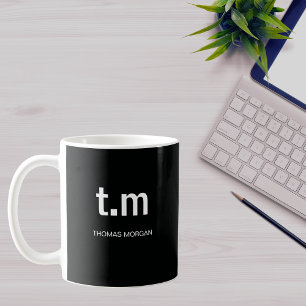 Black & White Elegant Minimal Monogram Coffee Mug