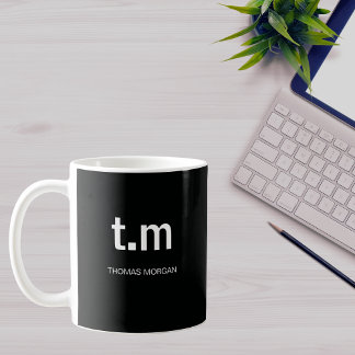 Black & White Elegant Minimal Monogram Coffee Mug