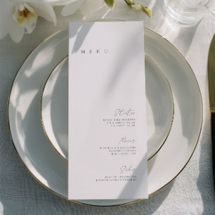 Black & White Elegant Minimalist Wedding Flat Menu