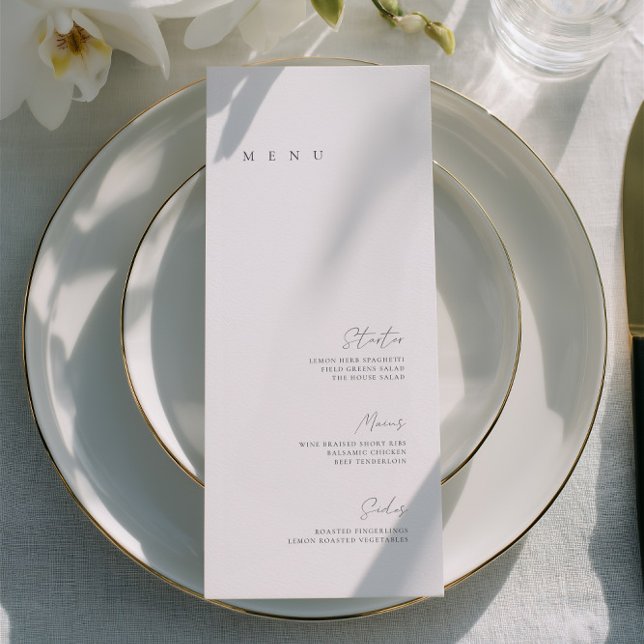 Black & White Elegant Minimalist Wedding Flat Menu (Black & White Elegant Minimalist Wedding Flat Menu)