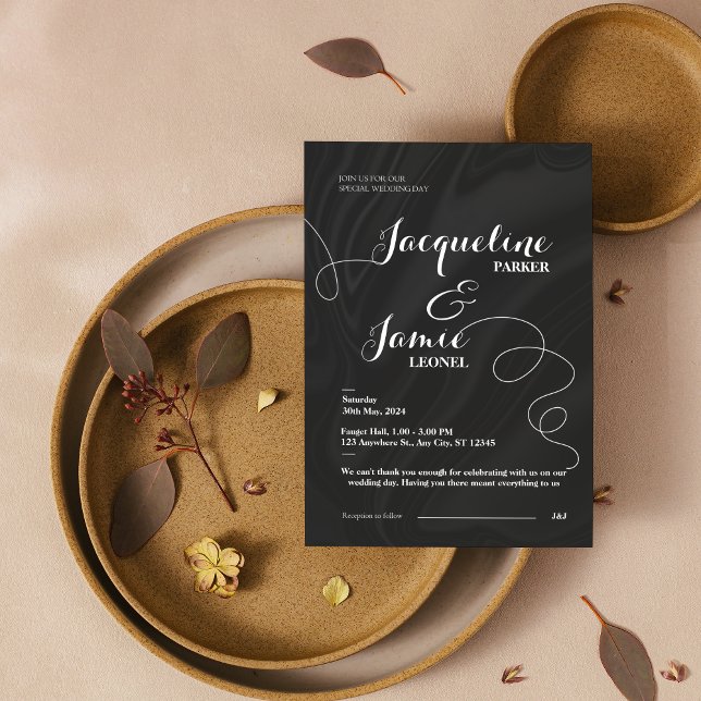 Black & White Elegant Minimalist Wedding  Invitation (Black & White Elegant Minimalist Wedding Invitation)