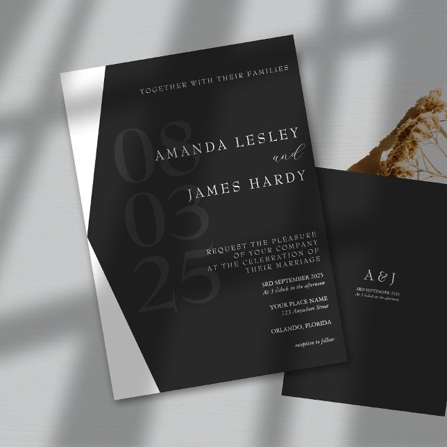 Black & White Elegant Minimalist Wedding Invitation (Creator Uploaded)