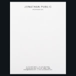 Black White Elegant Modern Minimalist Template Letterhead<br><div class="desc">Black White Elegant Modern Minimalist Template Professional Letterhead.</div>