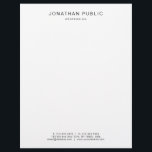 Black White Elegant Modern Minimalist Template Letterhead<br><div class="desc">Black White Elegant Modern Minimalist Template Professional Letterhead.</div>