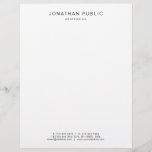 Black White Elegant Modern Minimalist Template Letterhead<br><div class="desc">Black White Elegant Modern Minimalist Template Professional Letterhead.</div>