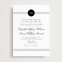 Black White Elegant Monogram Infinity Wedding