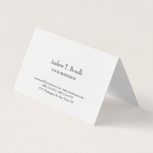 Black White Elegant Plain Simple Business Card