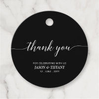 Black & White Elegant Script Party Thank you