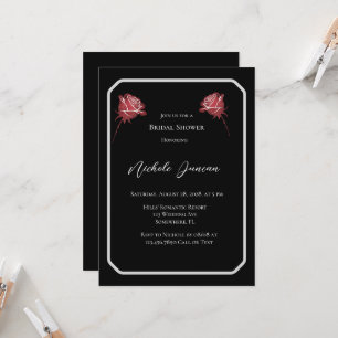 Black & White Elegant Simple Bridal Shower Invitation