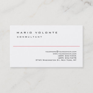 Black White Elegant Simple Plain Professional Business Card
