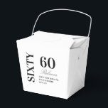 Black & White Elegant Sixty 60th Birthday Party  Favor Box<br><div class="desc">Black & White Elegant Sixty 60th Birthday Party Favour Boxes</div>