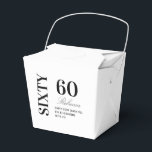 Black & White Elegant Sixty 60th Birthday Party  Favor Box<br><div class="desc">Black & White Elegant Sixty 60th Birthday Party Favor Boxes</div>