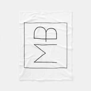 Black & White Elegant Unique Monogrammed Fleece Blanket