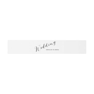 Black & White Elegant Wedding Invitation Bellyband Invitation Belly Band
