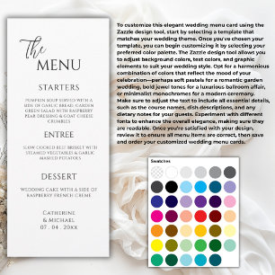 Black & White Elegant Wedding Menu
