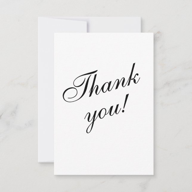Black & White Elelgant Minimalist Thank You Card (Front)