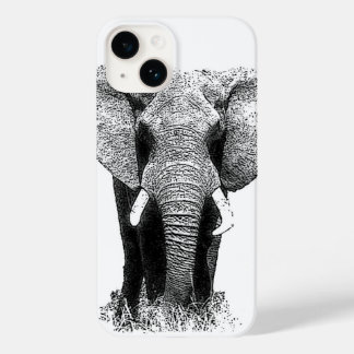 Black & White Elephant Case-Mate iPhone 14 Case