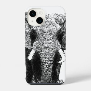 Black & White Elephant iPhone 14 Case
