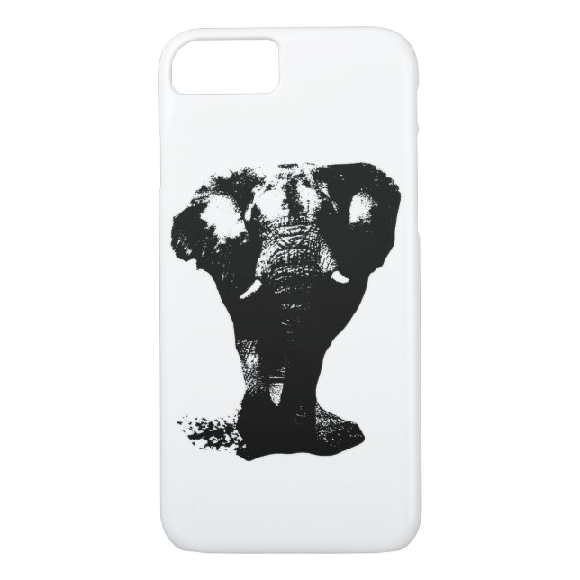 Black & White Elephant Pop Art Case-Mate iPhone Case (Back)