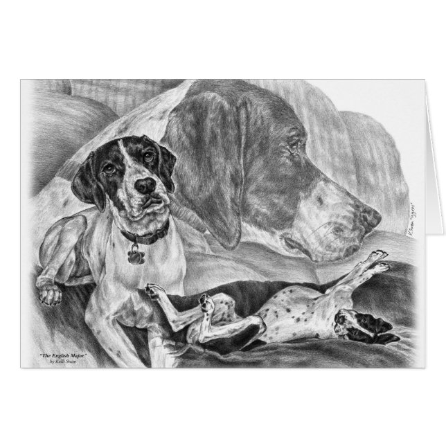 Black & White English Pointer Dogs (Front Horizontal)
