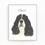 Black & White English Springer Spaniel Art Photo Print<br><div class="desc">I am in love with this beautifully detailed watercolor illustration of a black and white english springer spaniel dog! Personalize these art prints with your name or monogram to compliment your decor and change fonts by selecting the "edit using design tool" option at personalization. Shop the rest of my collection...</div>