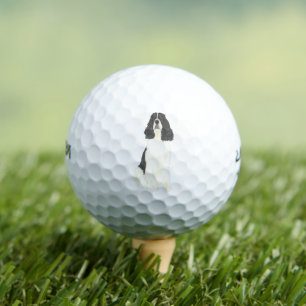 Black & White English Springer Spaniel Golf Balls
