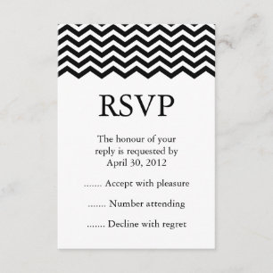 Black & White Event Réponses, RSVP ou cartes de ré