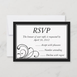 Black & White Event Réponses, RSVP ou cartes de ré