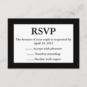 Black & White Event Réponses, RSVP ou cartes de ré