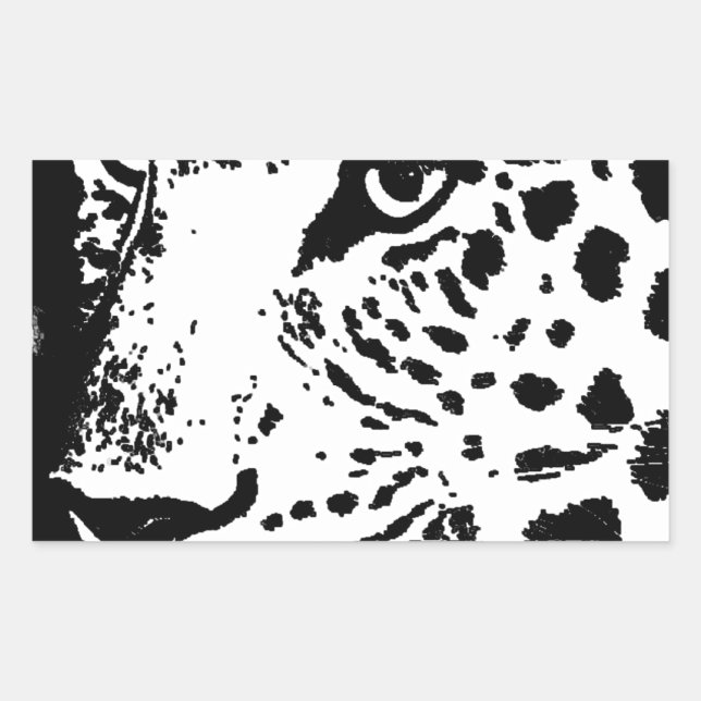 Black & White Eye of Leopard Sticker (Front)