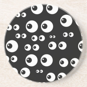black white eyes coaster