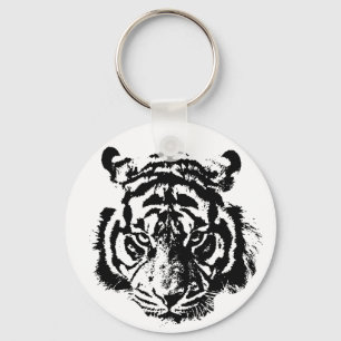 Black & White Eyes of Tiger Keychain