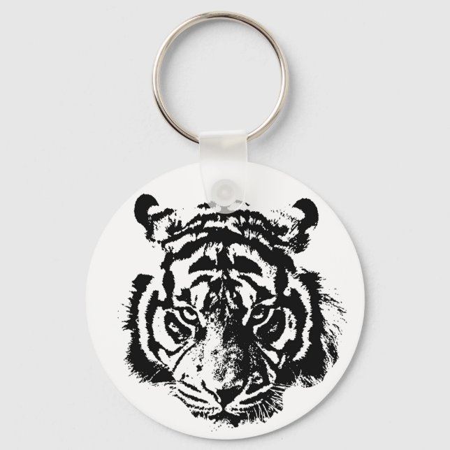 Black & White Eyes of Tiger Keychain (Front)