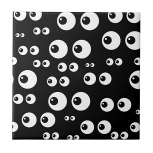 black white eyes tile