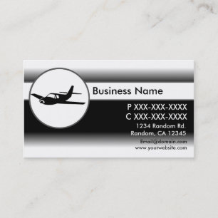 Black white fade airplane custom business cards