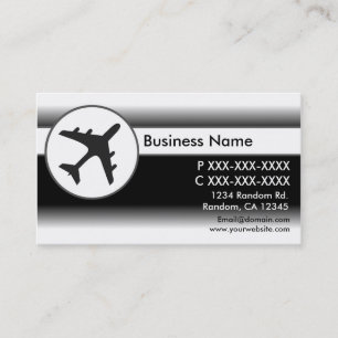 Black white fade airplane custom business cards
