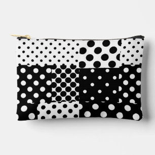 Black White Fashion Polka Dots Style Design Accessory Pouch
