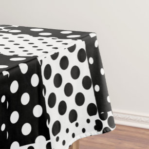 Black White Fashion Polka Dots Style Design  Tablecloth